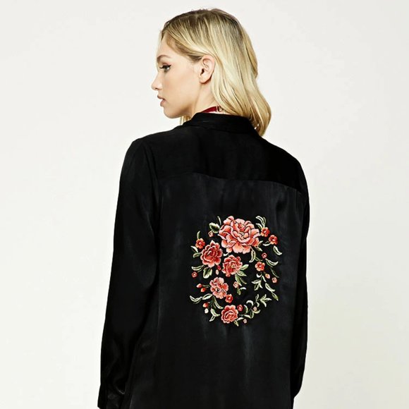 Forever 21 Contemporary Floral Shirt Dress - Picture 1 of 8